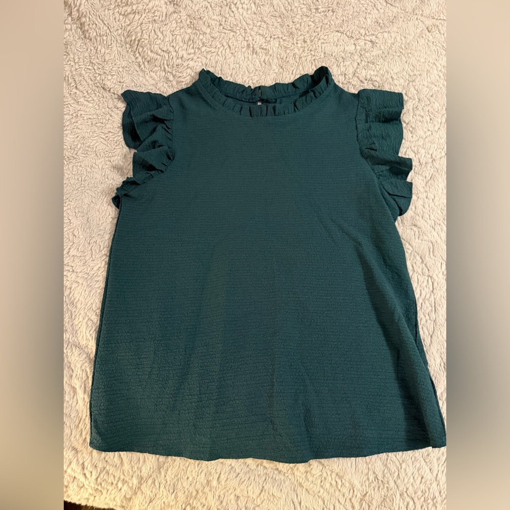 SHEIN Textured Sleeveless Top in Dark Teal